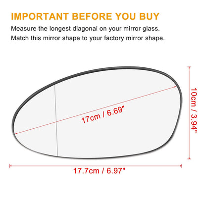 Backing Mirror Glass Heated LH for BMW 335i 128i 135i (2007-2013)