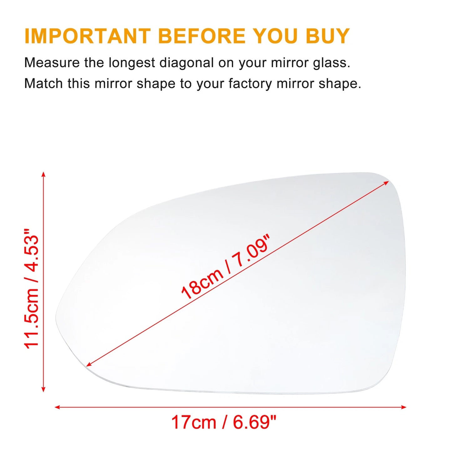 Left Side Heated Mirror Glass for Kia Rio (2018-2022)