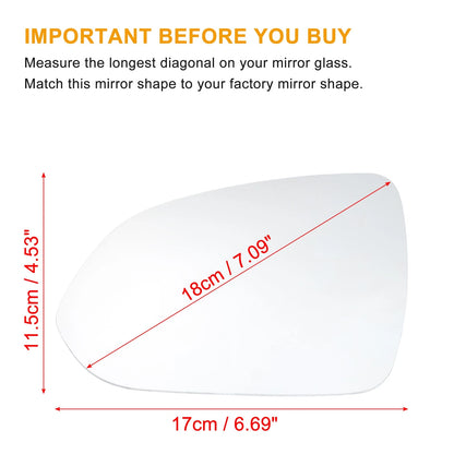 Left Side Heated Mirror Glass for Kia Rio (2018-2022)