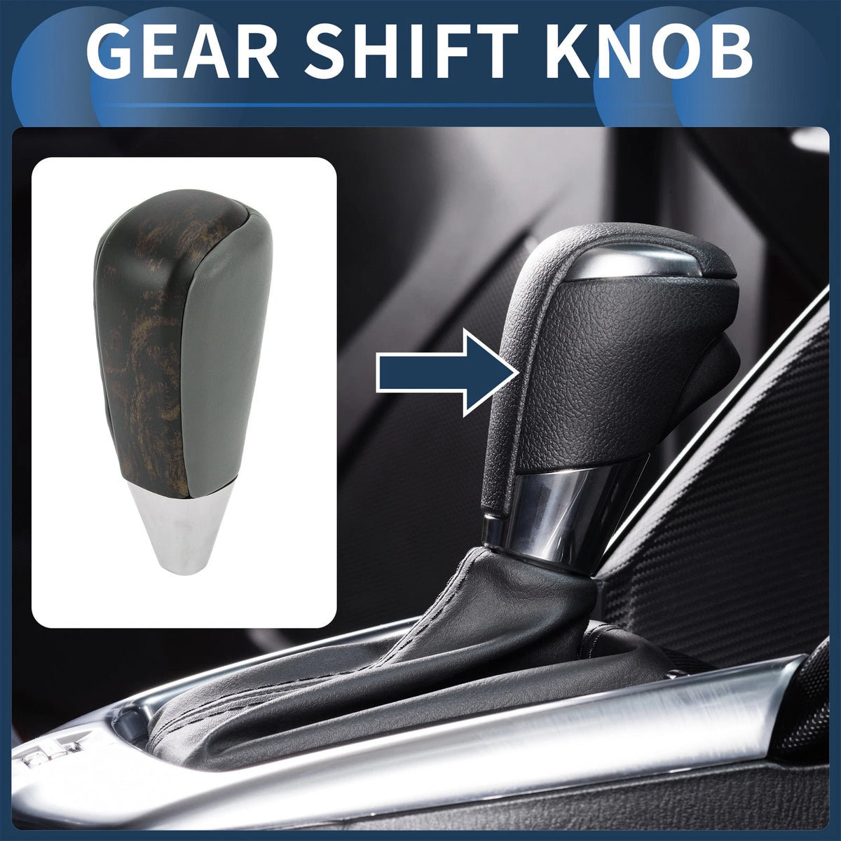 Automatic Gear Shift Knob Faux Leather for Toyota Land Cruiser (2016–2021)