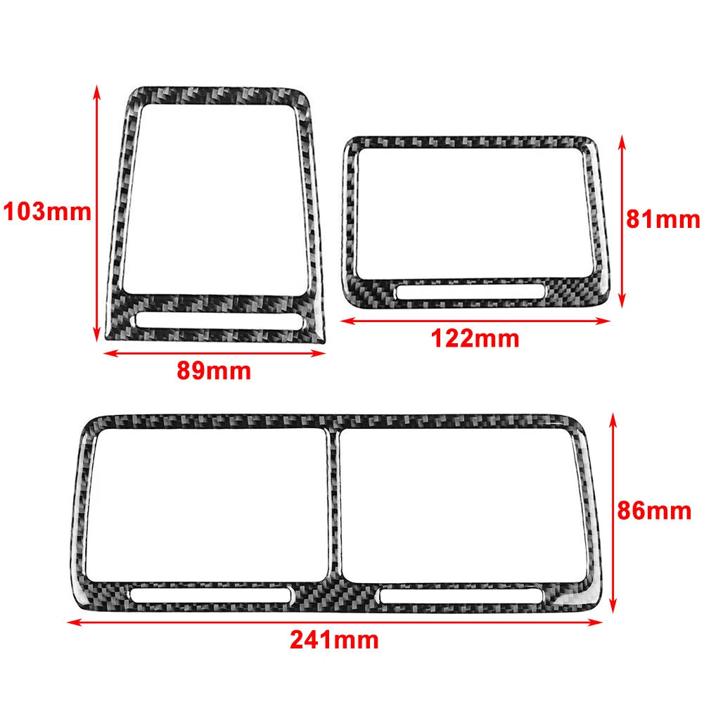 3 x Carbon Fiber Interior Air Vent Outlet Covers for Dodge Challenger (2008-2014)