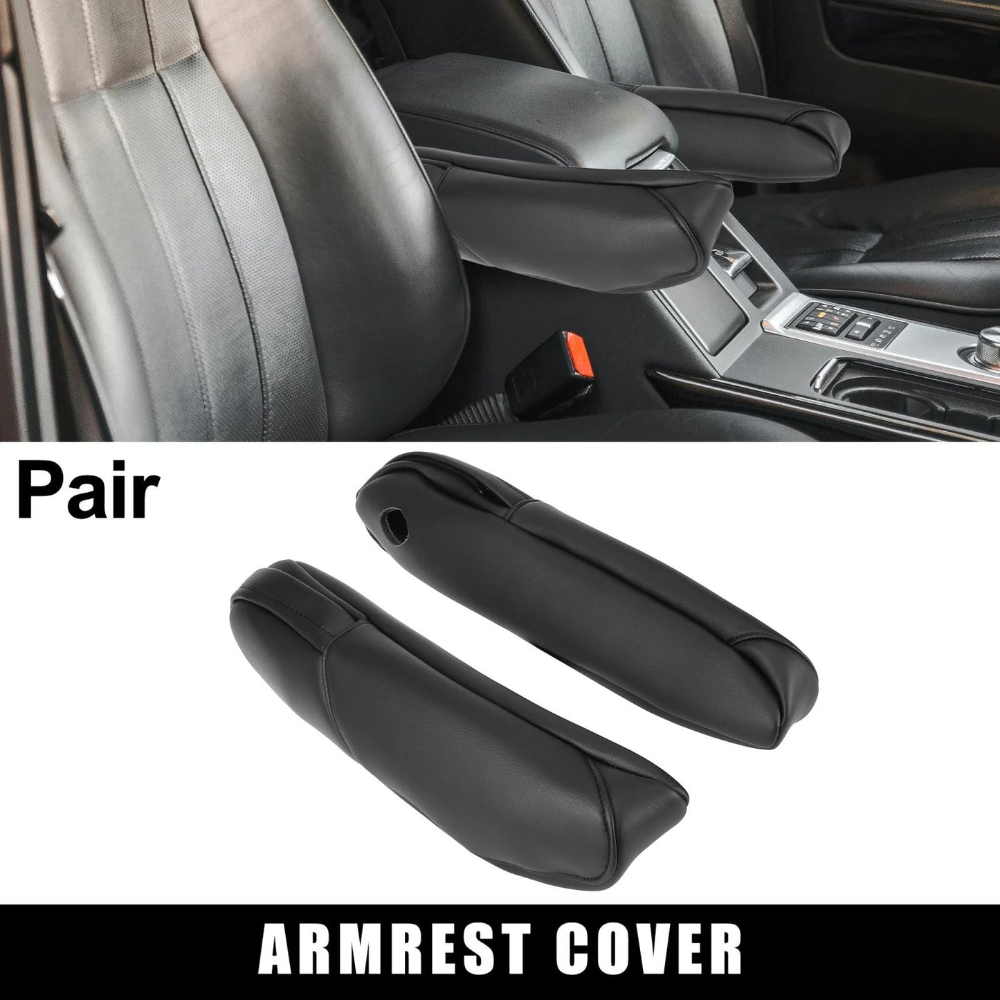 Front Seat Armrest Covers for Honda CR-V (2010-2011) - 1 Pair Black