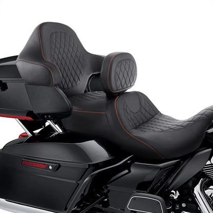 Dual Gel Seat Backrest Pad for Harley Electra Street Glide (2014-2023)