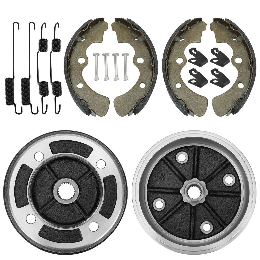 2 x Front Wheel Brake Drum Hub & Brake Shoes for Kawasaki KAF620 KAF950 Mule