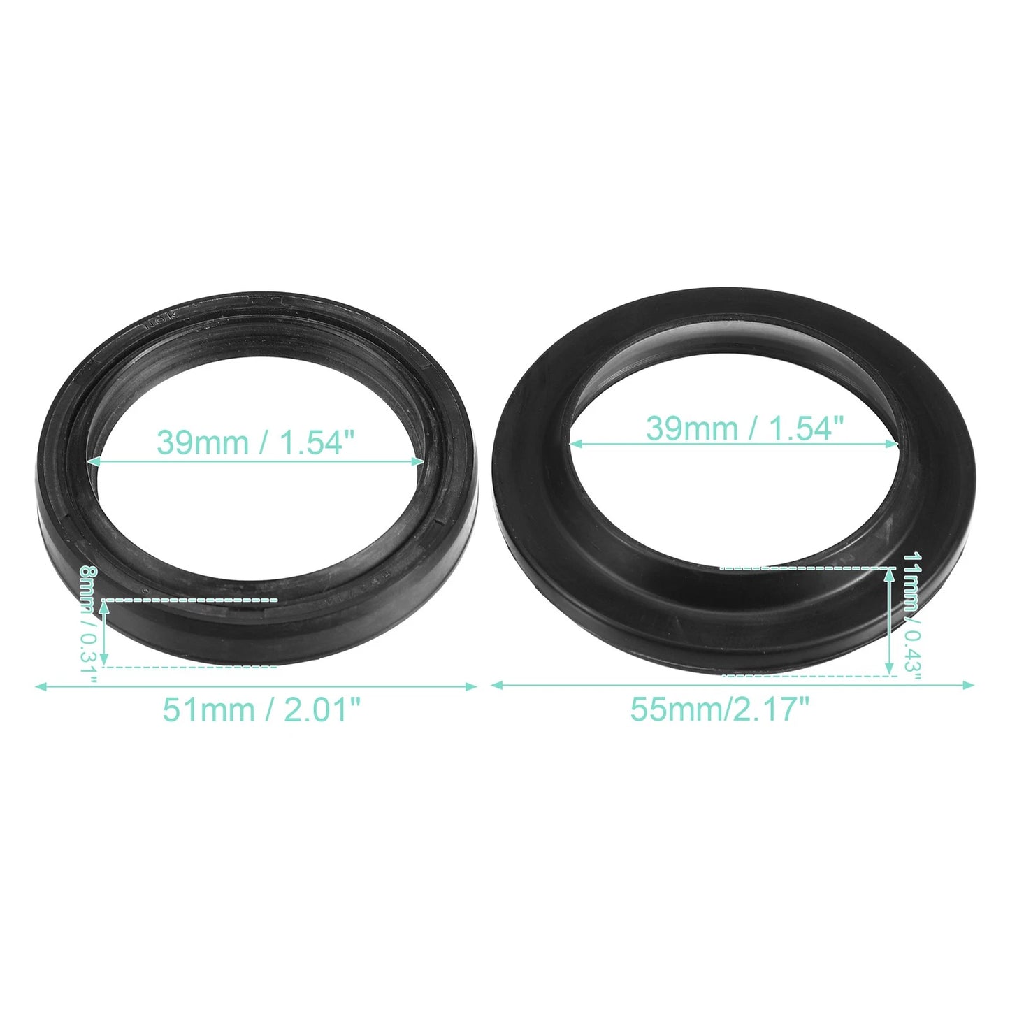 Oil Seal 39mmx51mmx8mm Front Fork Oil Seal for Kawasaki ZR550