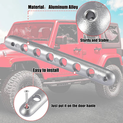 5 x Door Handle Trim Covers for Jeep Wrangler 4 Door (2007-2018) Silver Tone
