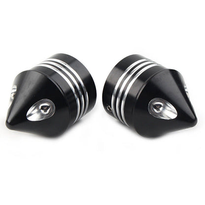 2 x Black Thick Front Axle Nut Covers for Harley Electra Glide Sportster (2000-2023)