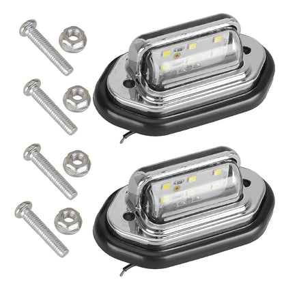 4 x LED License Plate Tag Lights for Marine Boat RV Waterproof Tail Light