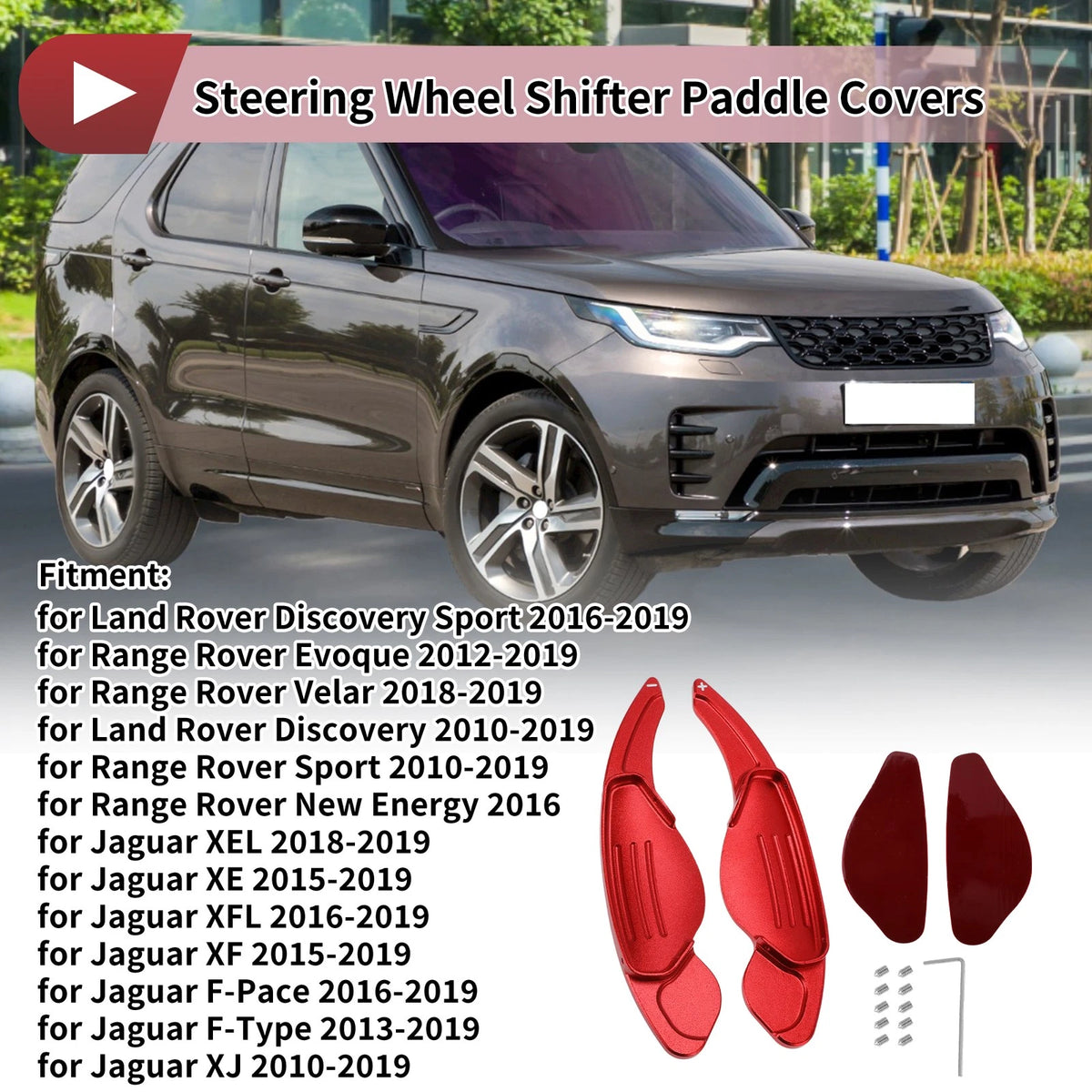 Red Steering Wheel Paddles for Land Rover Discovery Sport (2016-2019)