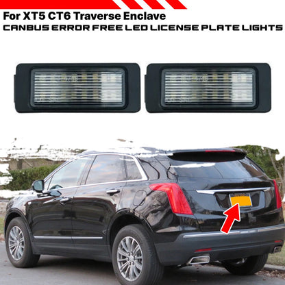 Full LED License Plate Lights for Cadillac XT5 CT6 Chevy Traverse Buick Enclave
