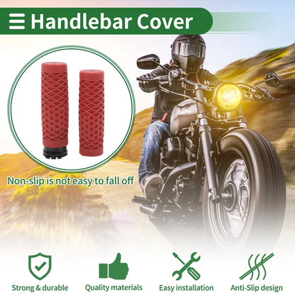 25mm Hand Grips Cover for Motorcycle Handlebar TPU Dark Red