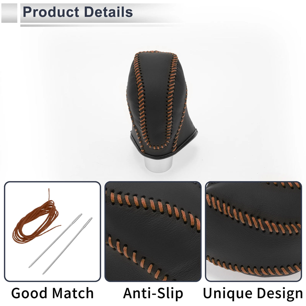 Subaru Impreza Gear Shift Knob Cover 2017-2023 Black Brown Faux Leather