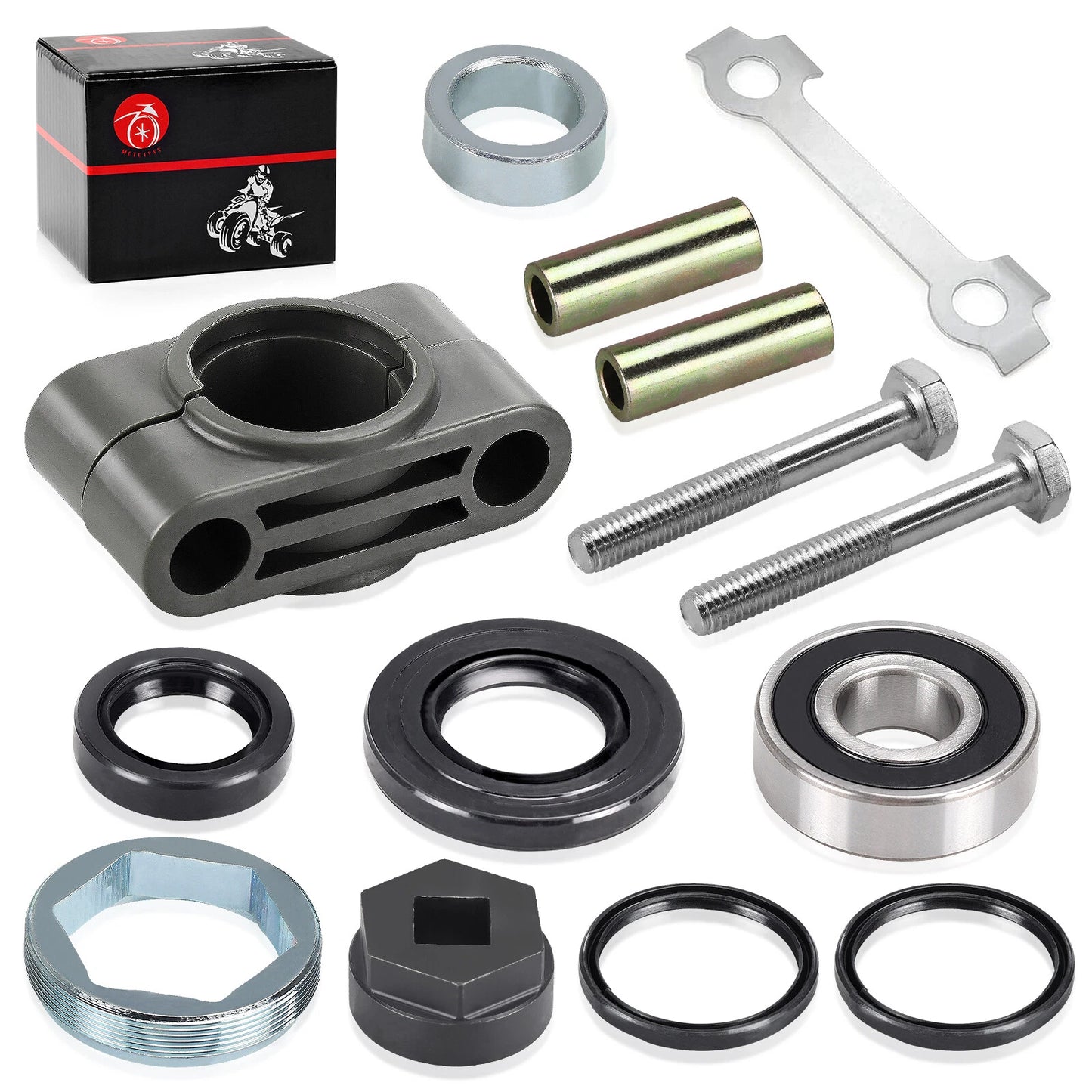 Steering Stem Bushing Bolt Bearing Seal & Holder Nut for Yamaha Kodiak 400 450 (1993–2013)