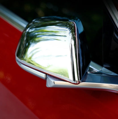 Chrome Side Rearview Mirror Cover Trim for Tesla Model Y (2020-2023) 2 x ABS