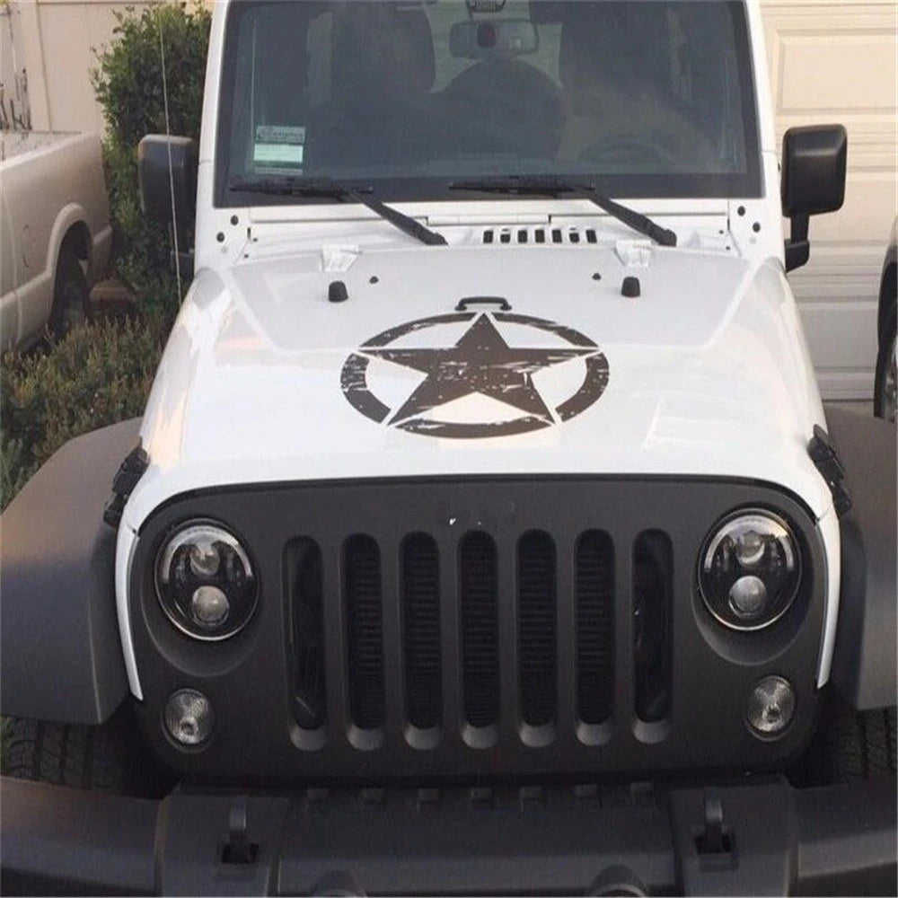 Black Round Star Decal Sticker for Jeep Wrangler