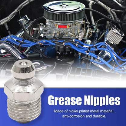 Grease Nipple Fitting / 15pcs 1/8in Nickel Plated Straight / Grease Nipple Fitting for Motorcycle