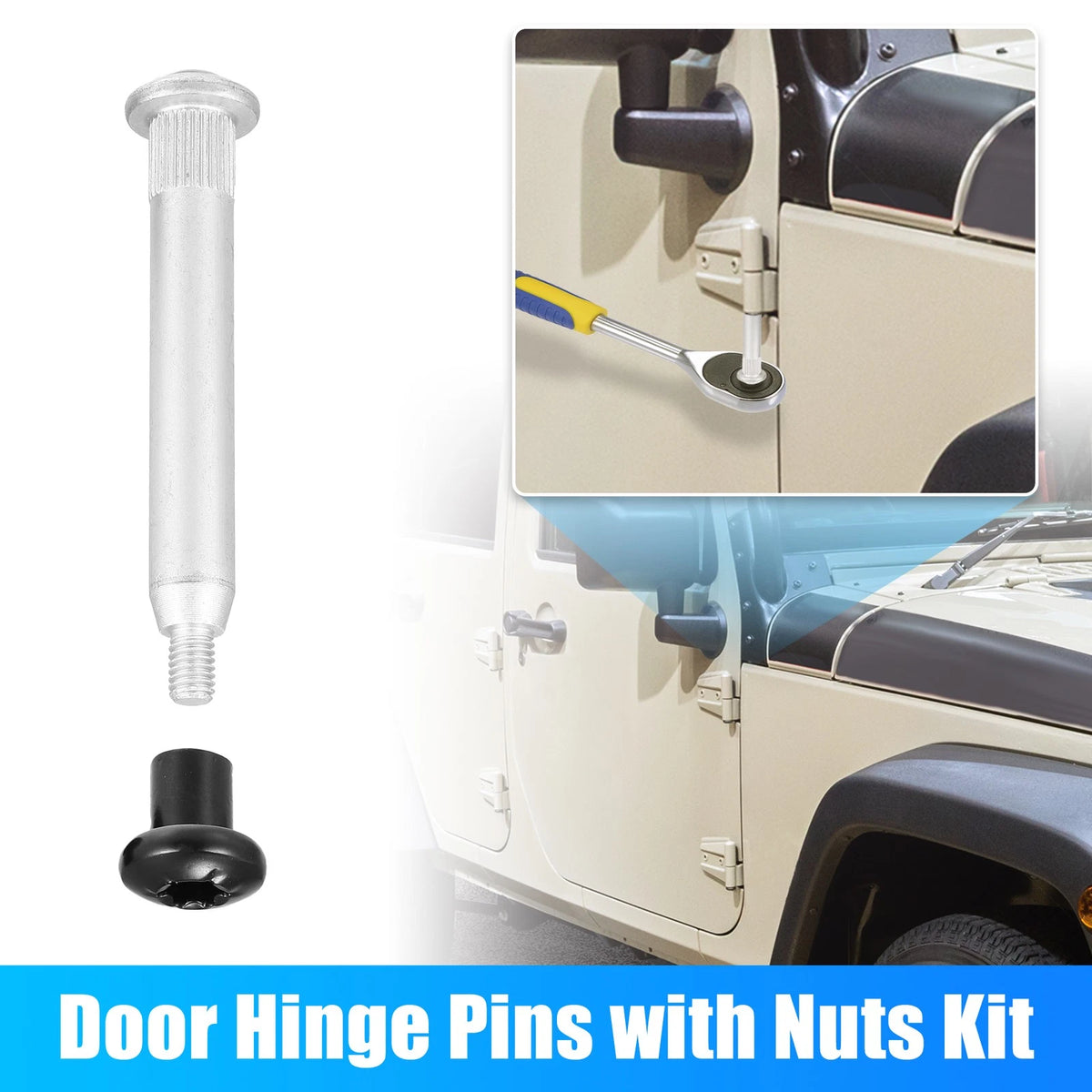 4 x Door Hinge Pin Repair Kit for Jeep Wrangler (2007-2018)
