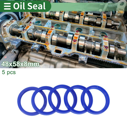 Oil Seal / 48x58x8mm / Seal Ring Rotary Shaft Seal TPU Blue 5 Pcs