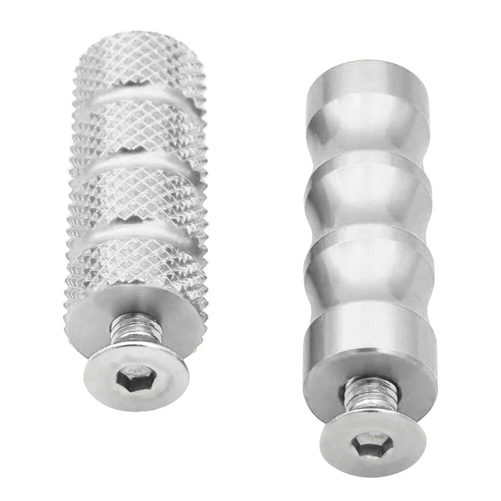 6mm Foot Peg Gear Shift Brake Lever Toe Peg Pedal for Universal Motorcycle Silver