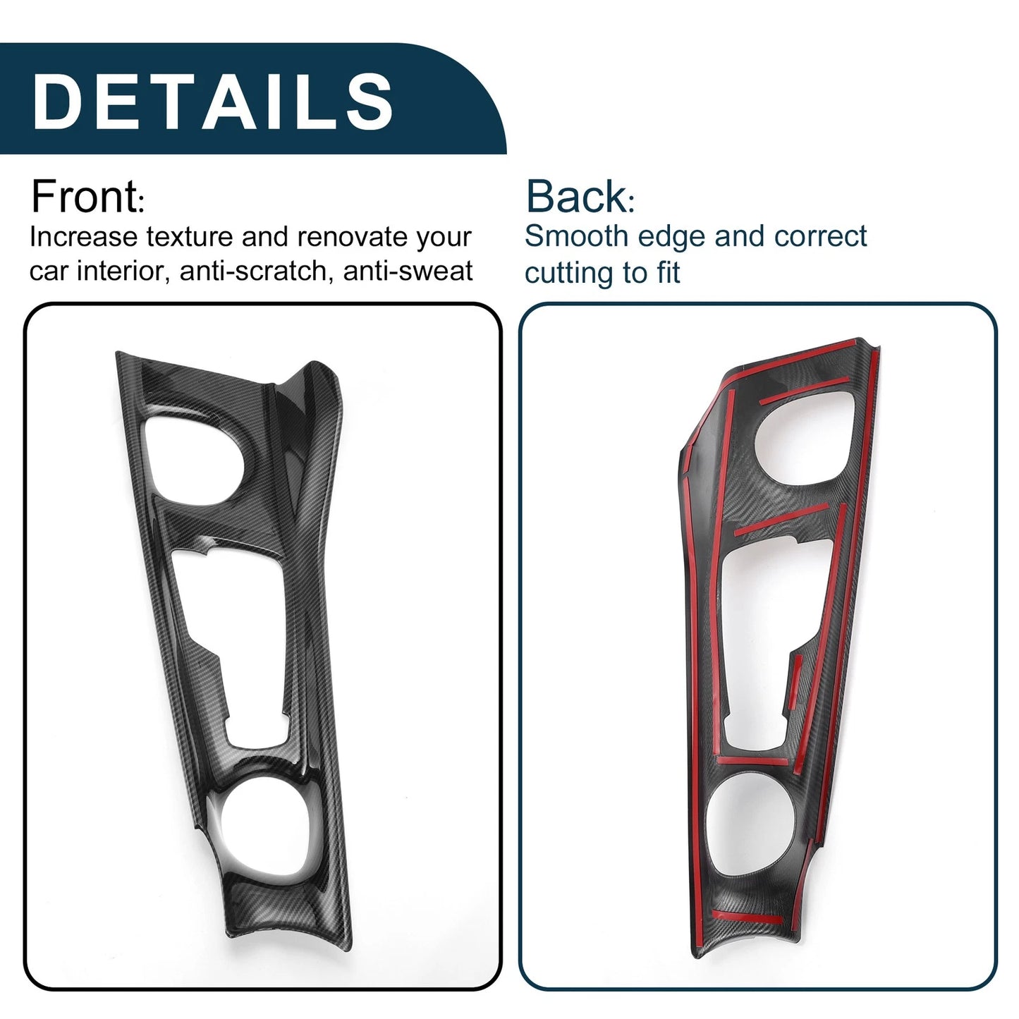 ABS Gear Shift Knob Cover Sticker for Toyota C-HR 2018-2022 Carbon Fiber