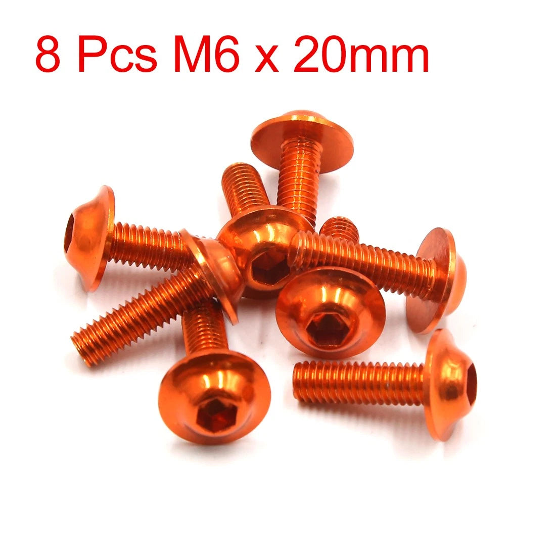 8PCS M6 x 20mm Hexagon License Plates Fairing Bolts Screws for Motorcycle