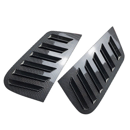 Rear Window Louver Vent Cover Trim for VW Polo 2001-2009 Carbon Fiber Black