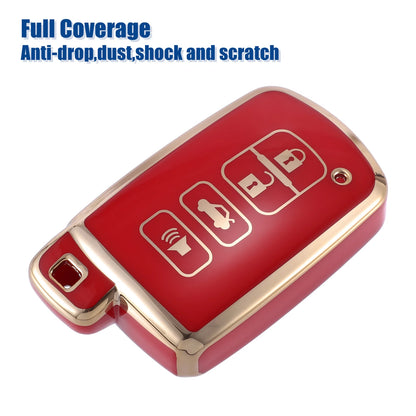 TPU Car Remote Key Fob Cover for Toyota Avalon, Camry (2013-2023) - Red