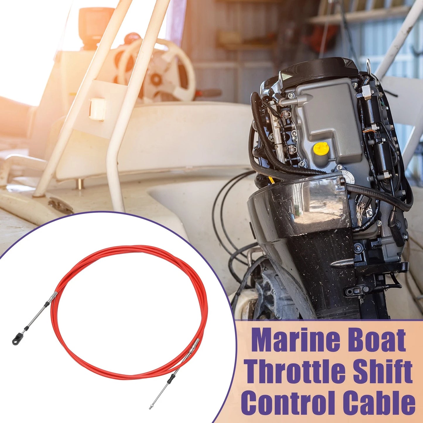 500cm / 16FT / Throttle Control Cable for Marine Boat