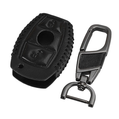 Black PU Leather Key Fob Cover for Benz A B C E G R Class CLS GL