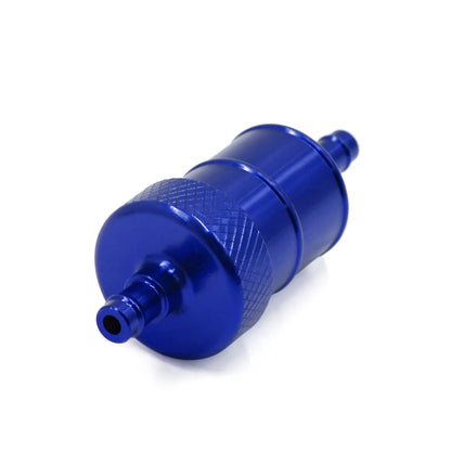 Blue Metal Motorcycle Inline Gas Oil Fuel Filter 8mm Inner Dia Hose