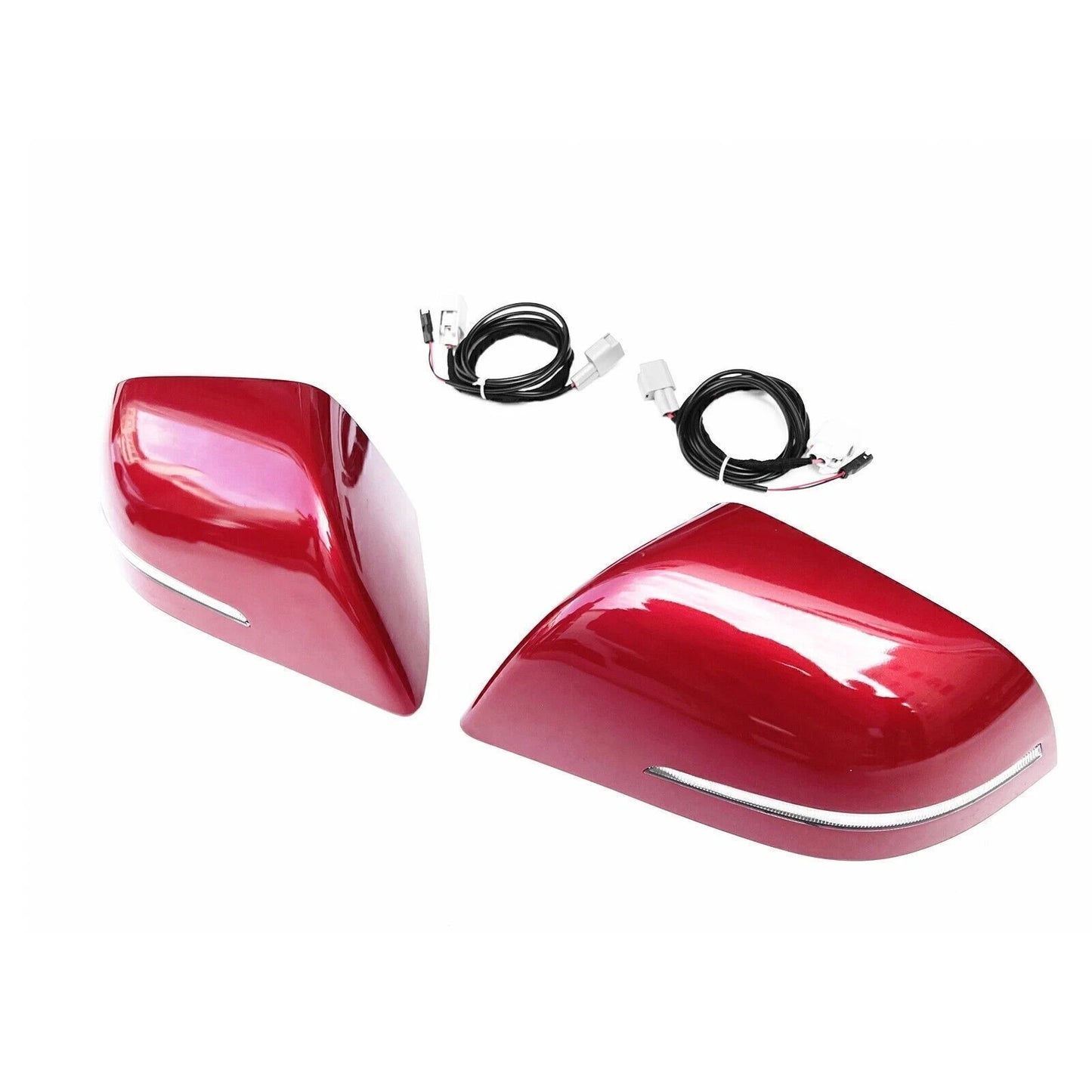 Red Rearview Side Mirror Cover Cap for Tesla Model 3 (2017-2023)