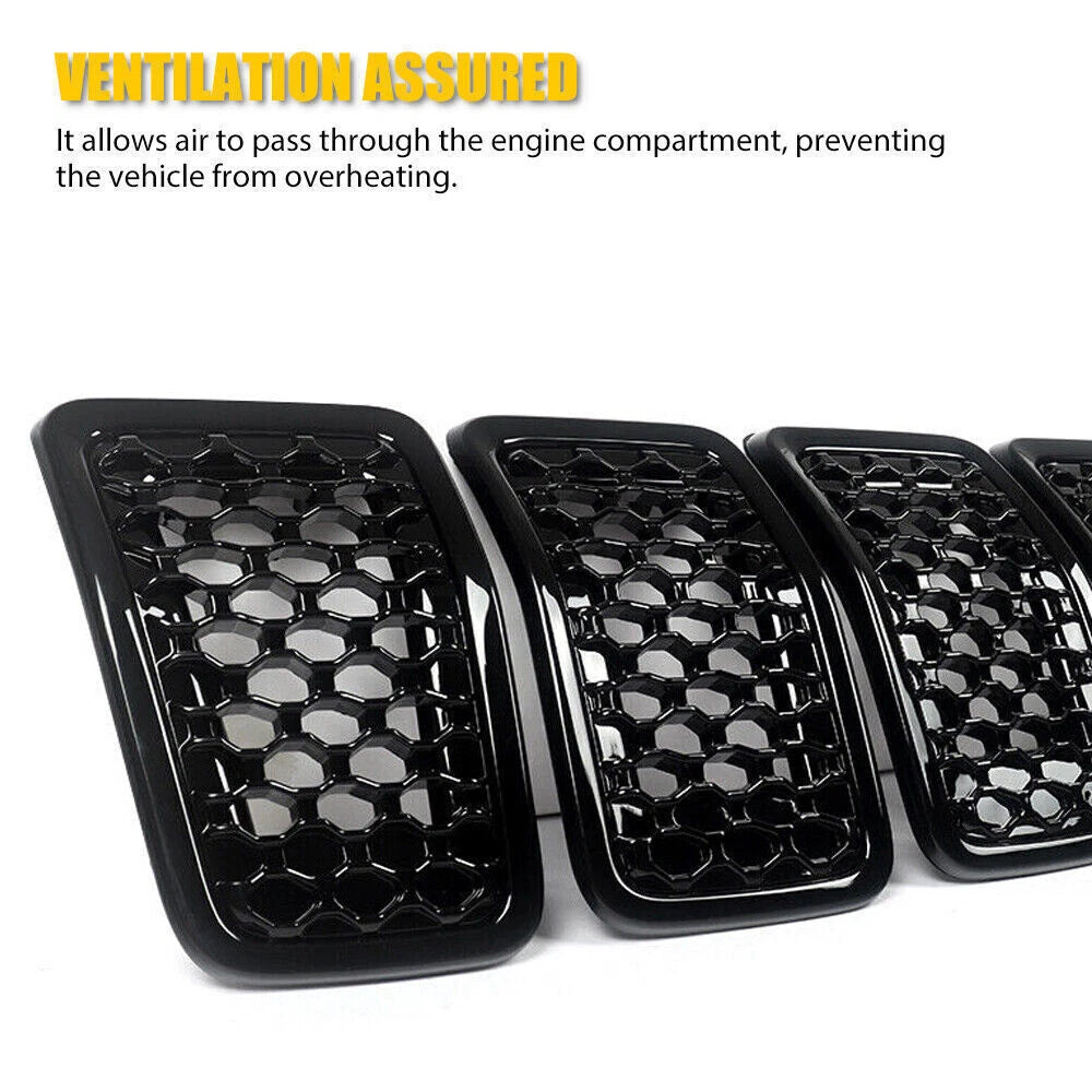 Gloss Black Mesh Honeycomb Front Grille Insert for Jeep Cherokee (2019-2023)