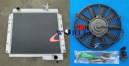 3 Row Aluminum Radiator & Fan Shroud for Toyota Land Cruiser FJ40 FJ45 (1960-1984)