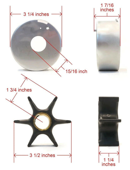 Water Pump Kit for Johnson Evinrude OMC Outboard 85-300HP (1980-2023)