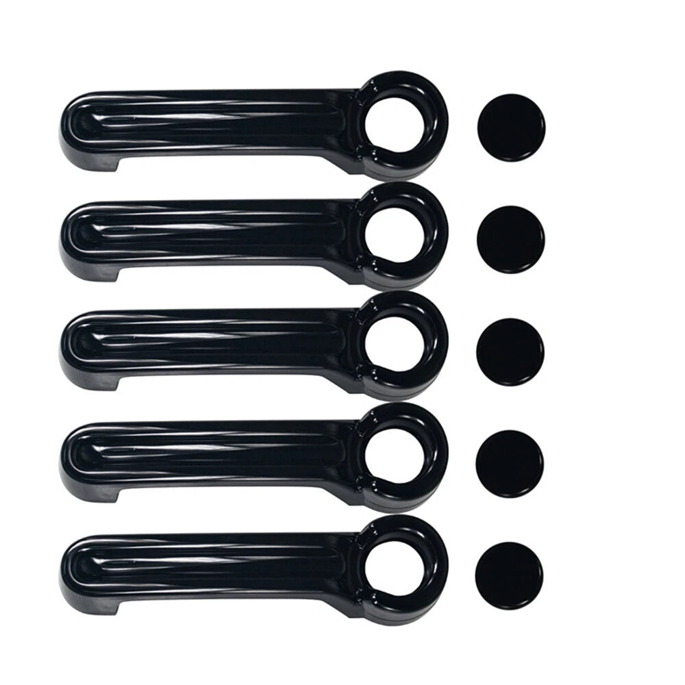 5 x Black ABS Outside Door Handle Cover Trim Set for Jeep Wrangler (2007-2018)