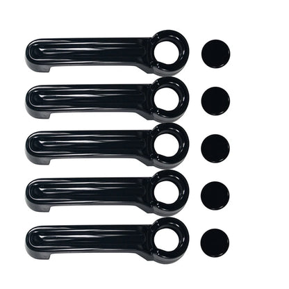 5 x Black ABS Outside Door Handle Cover Trim Set for Jeep Wrangler (2007-2018)