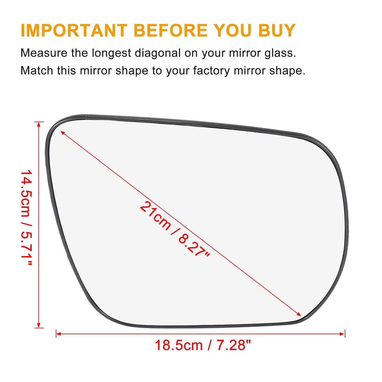 Heated Mirror Glass with Backing Plate for Suzuki