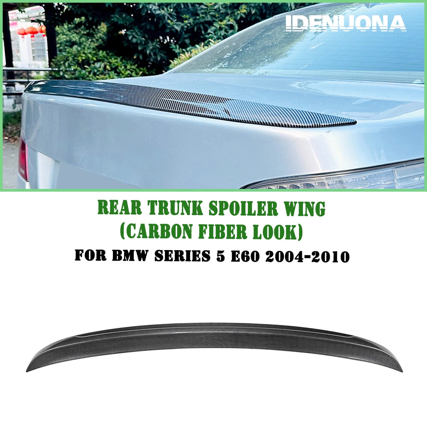 Rear Boot Spoiler Lip for BMW 5 Series E60 (2004-2010) Carbon Look