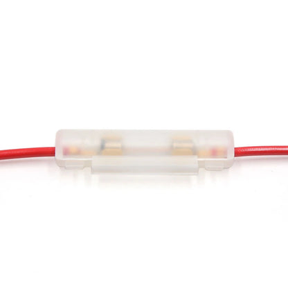 2 x Red Universal Wired Inline Fuse Holder Connector Adapter for Motorcycle Car