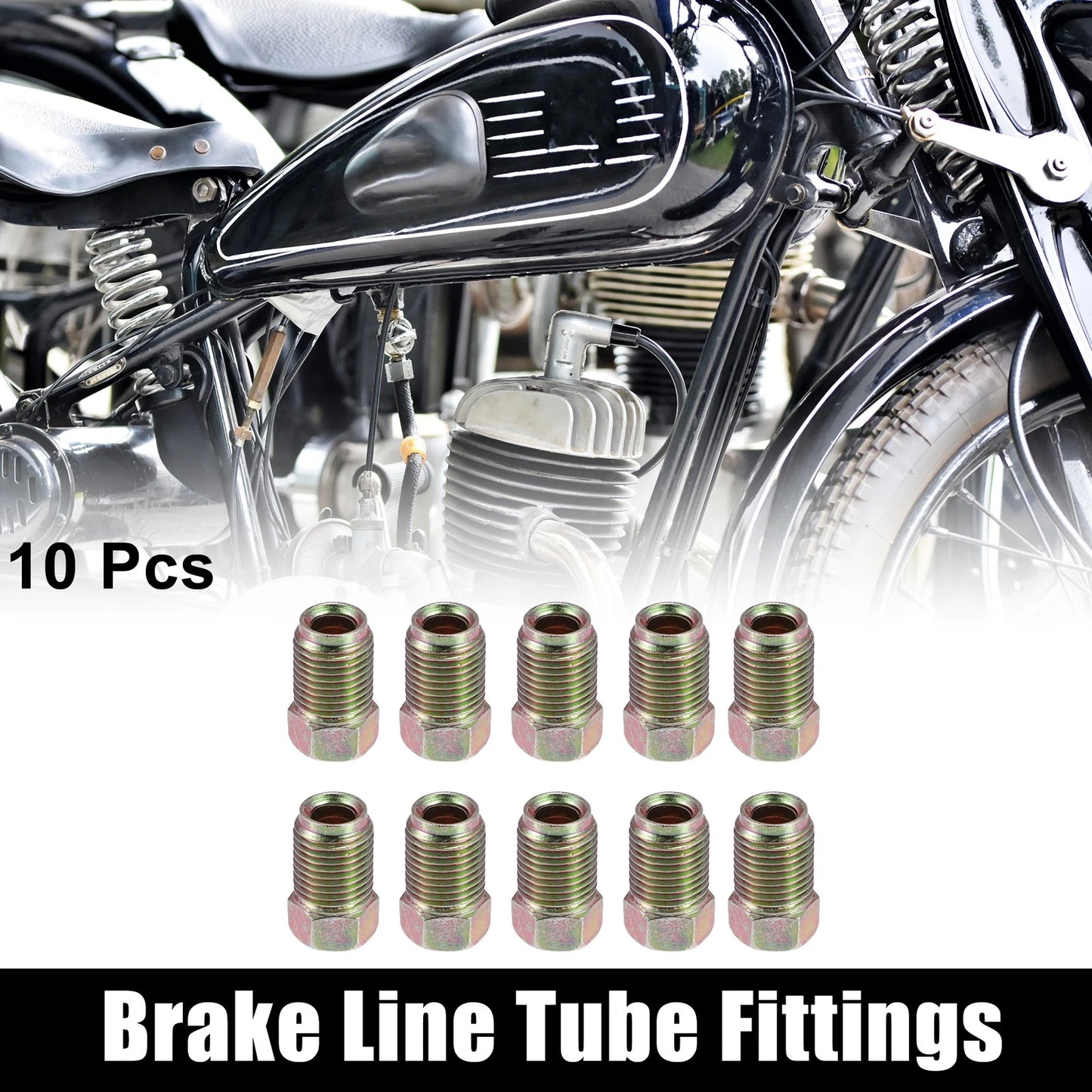 10 Pcs Motorcycle Brake Line Tube Fittings 10mmx1mm for 3/16 Brake Lines