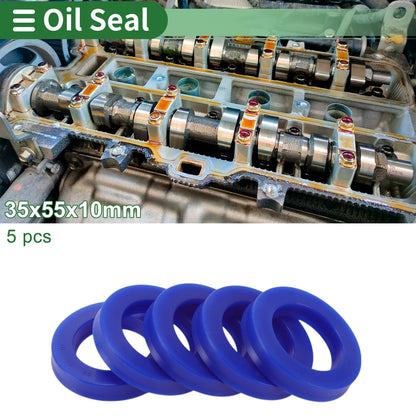 Oil Seal / 5 Pcs / Rotary Shaft Seal TPU 35x55x10mm Blue for Make Model