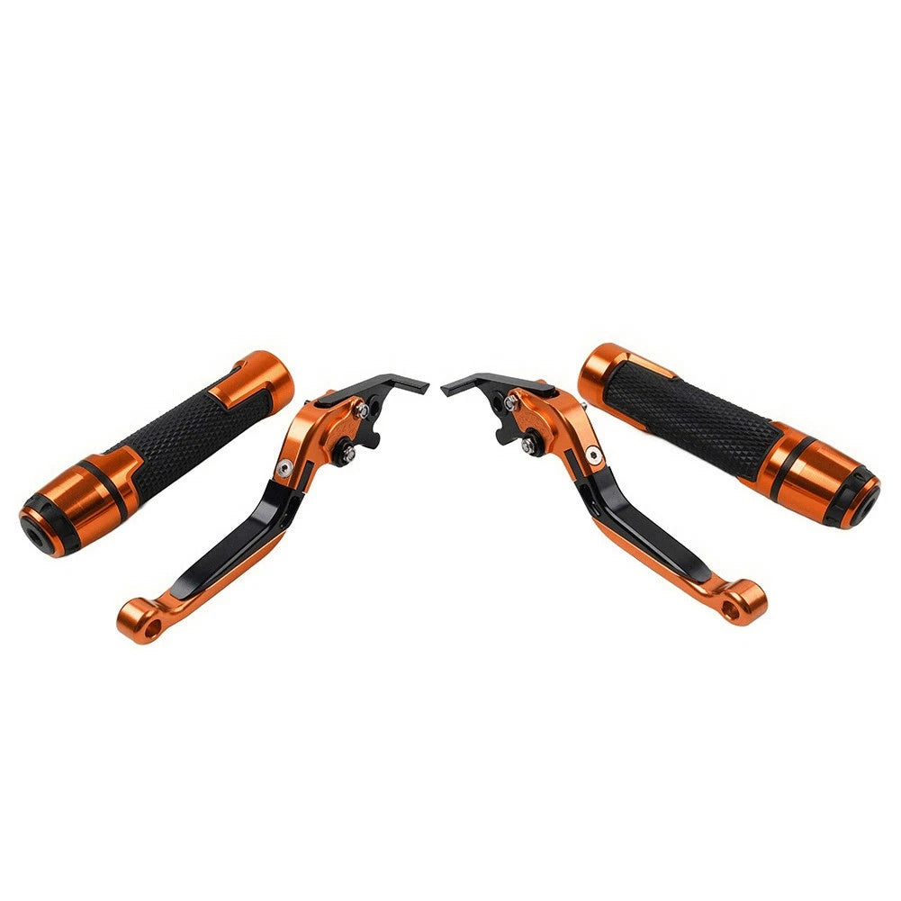 Orange Brake Clutch Levers & Handlebar Grips Set for Yamaha TMAX 500/530/560