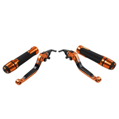 Orange Brake Clutch Levers & Handlebar Grips Set for Yamaha TMAX 500/530/560