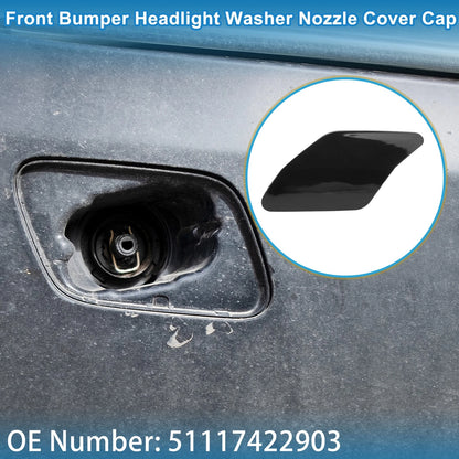 Front Left Washer Nozzle Cover for BMW X6 2015-2019 (2 x Black Caps)