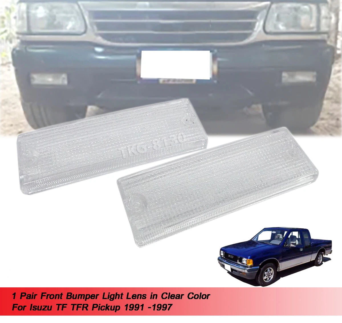 Clear Lens Front Bumper Light for Holden Rodeo (1991-1997)
