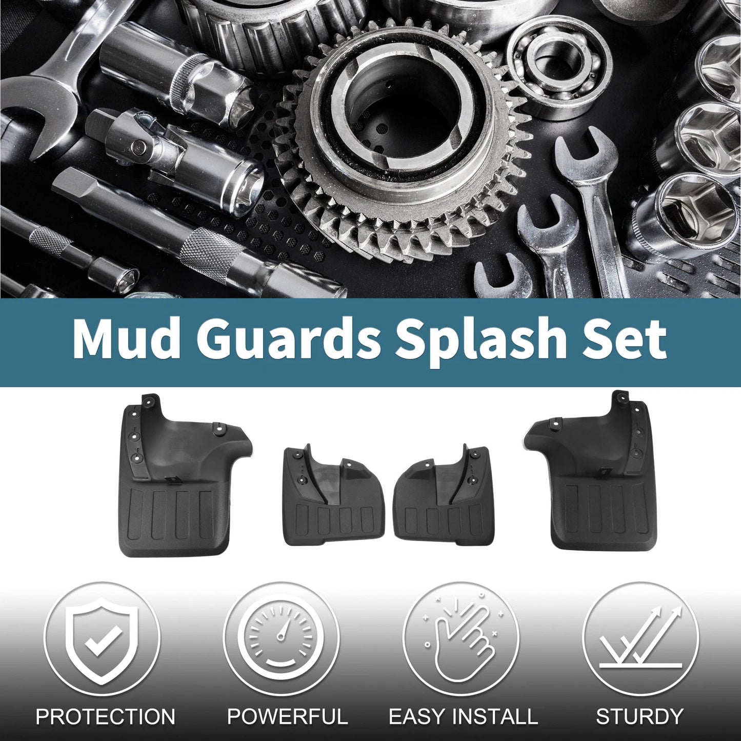 Mud Flaps Splash Guards 1 Set for Toyota Fortuner (2016-2022)