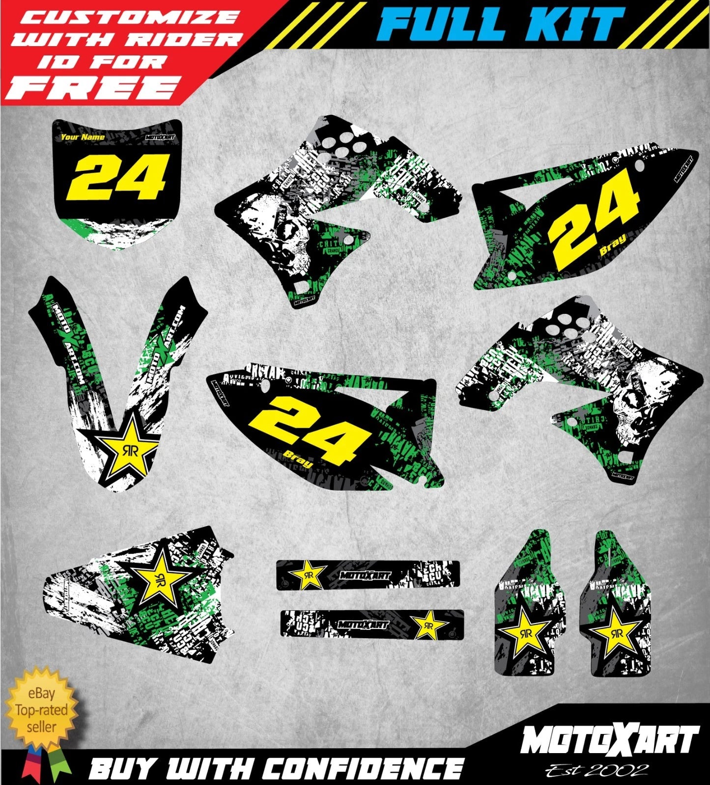 Custom Graphics Full Kit for Kawasaki KXF 250 (2009-2012) GRAFFITI STYLE