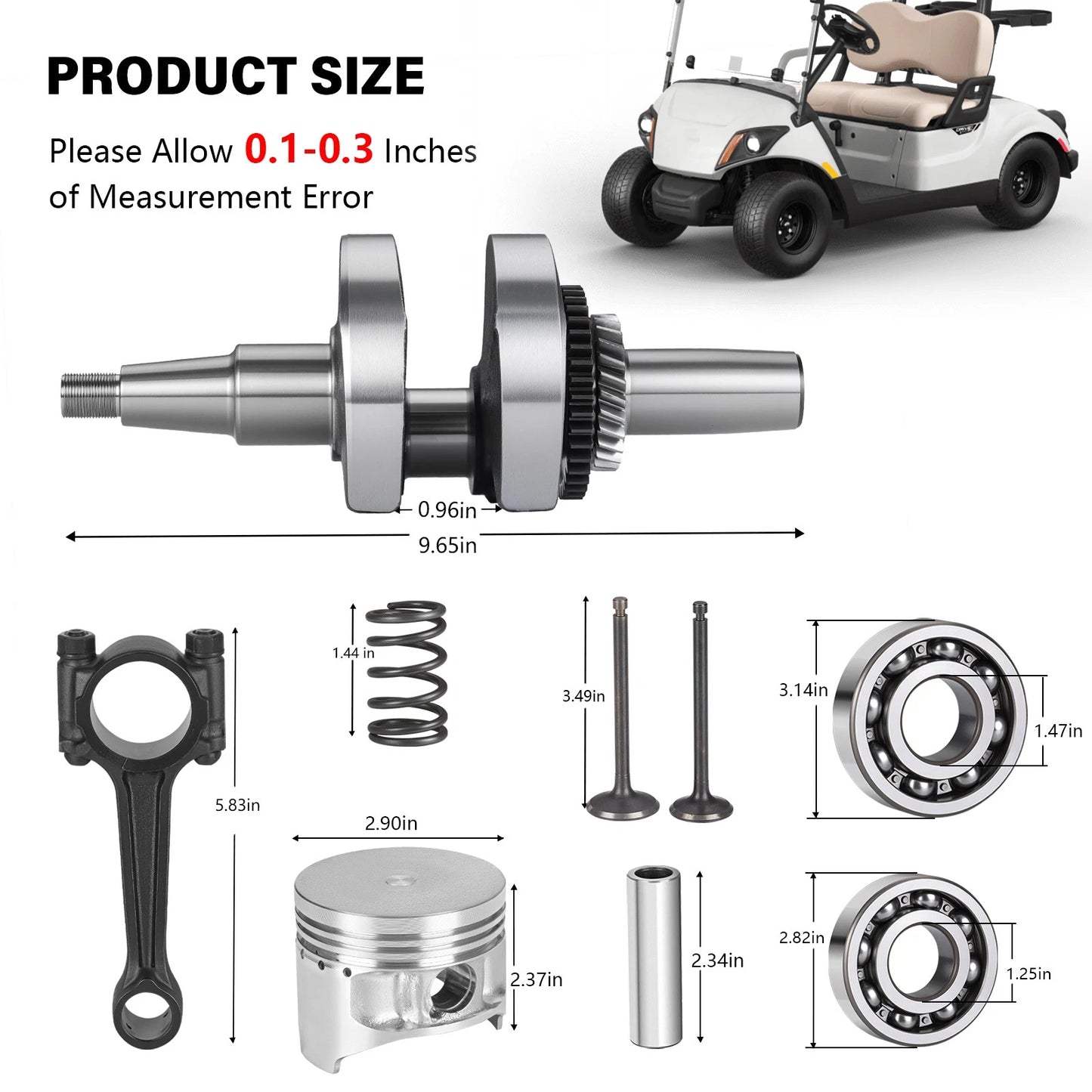 Crankshaft Connecting Rod & Piston Valve for YAMAHA Golf Cart G14A (1995–1996)