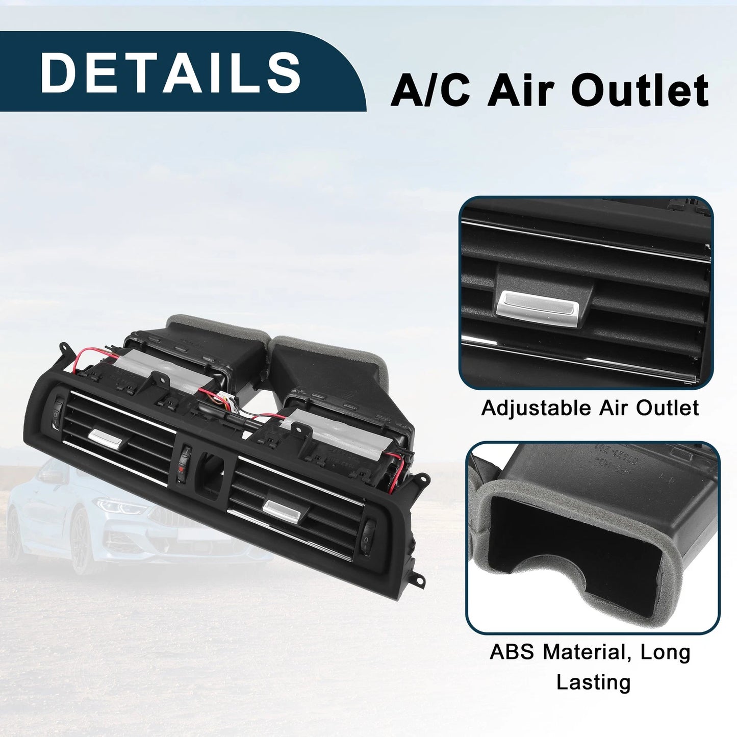 Air Vent Panel for BMW 528i 2011-2016 AC Conditioning Grille Black