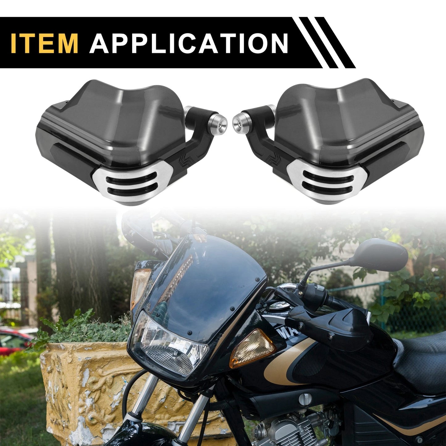 Universal Hand Guard for Motorcycles Knuckle Guard Protector Silver Tone PC